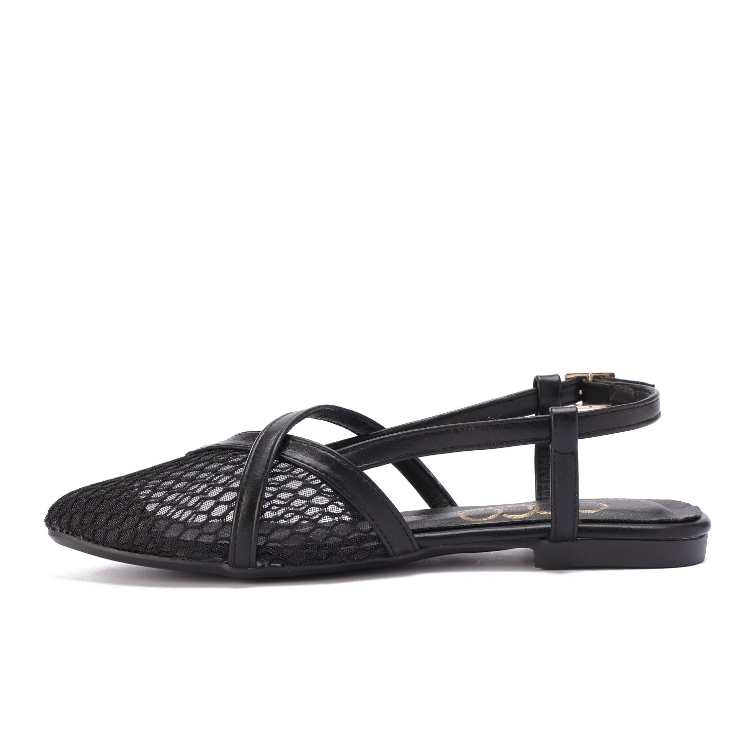 Elegance Mesh Slingbacks-Black