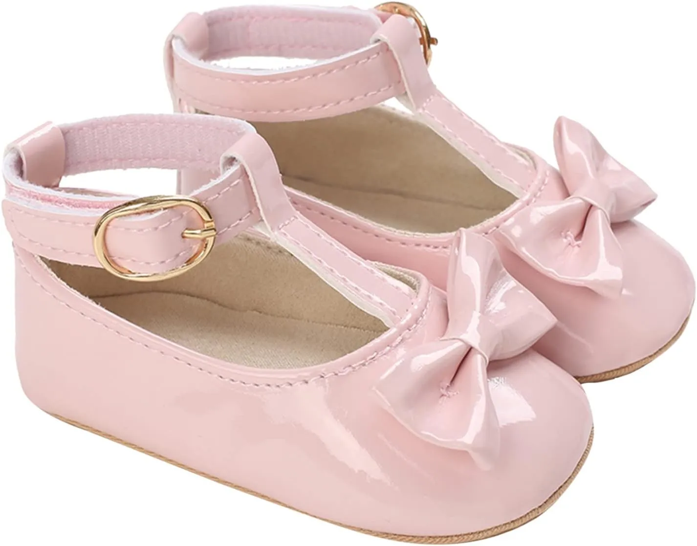 EnJoCho Toddler Kids Infant Girls Bowknot Princress Shoes Soft Sole The Floor Barefoot Non Slip First Walkers Prewalker Shoes