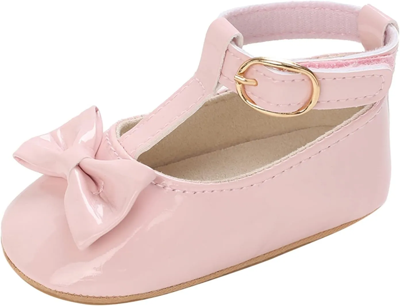 EnJoCho Toddler Kids Infant Girls Bowknot Princress Shoes Soft Sole The Floor Barefoot Non Slip First Walkers Prewalker Shoes