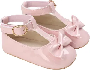 EnJoCho Toddler Kids Infant Girls Bowknot Princress Shoes Soft Sole The Floor Barefoot Non Slip First Walkers Prewalker Shoes