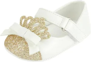 Fashion Crown Princess Shoes Little Kid Shoes Non Slip Soft Sole Walking Shoes Baby Shoes Toddler Daycare Shoes