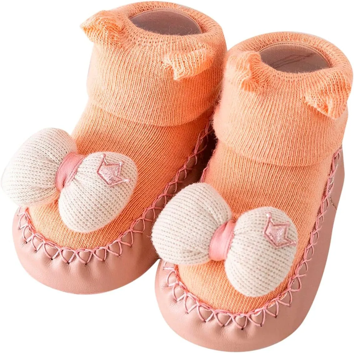 First Walking Shoes Baby Boy Girls Cartoon Non Slip Rubber Sole Floor Slipper Cozy Warm Shoes Booties Prewalker