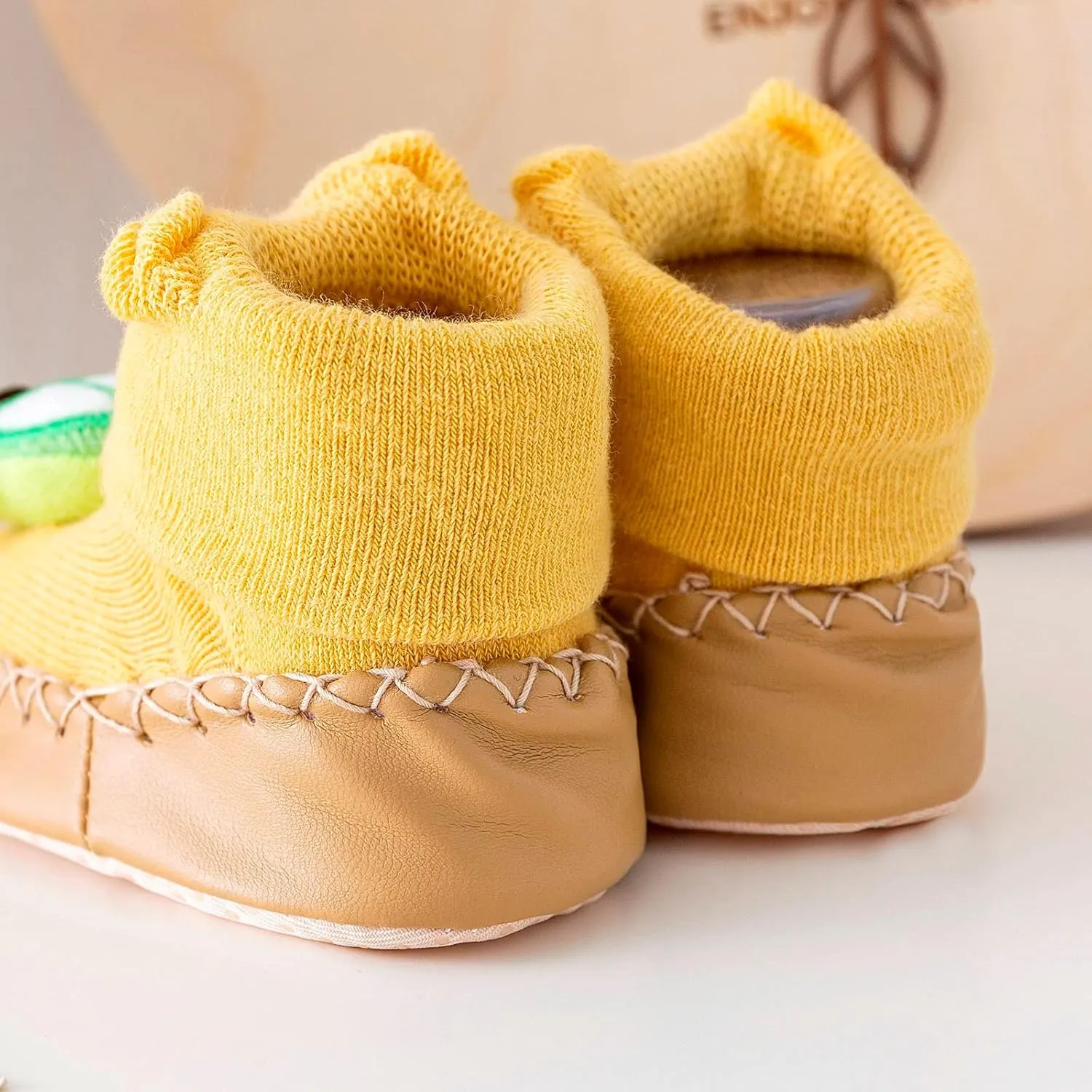 First Walking Shoes Baby Boy Girls Cartoon Non Slip Rubber Sole Floor Slipper Cozy Warm Shoes Booties Prewalker