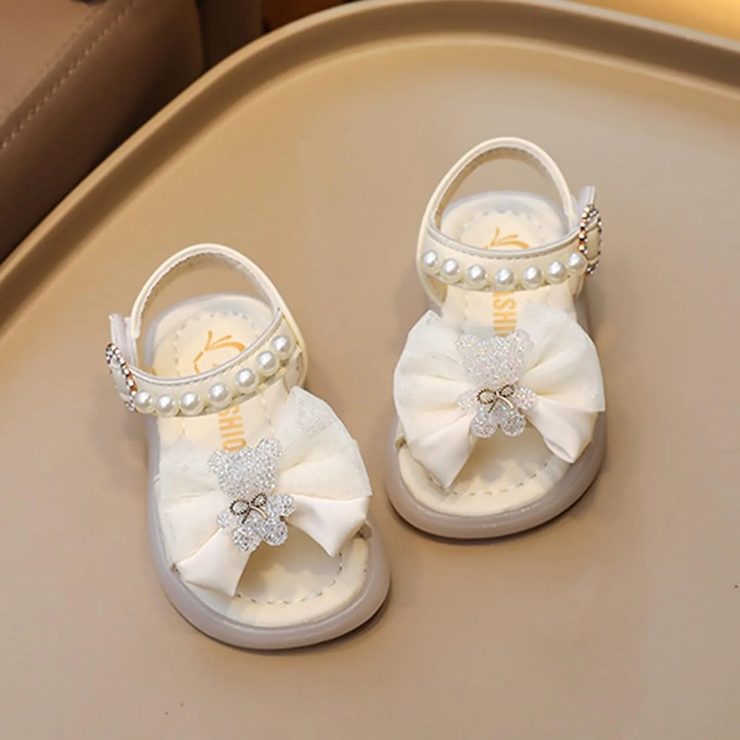 Girls Ballet Shoes Girls Sandals Summer For Children Wearing Beach Shoes Pearl Soft Sole Toddler First Walking Shoes
