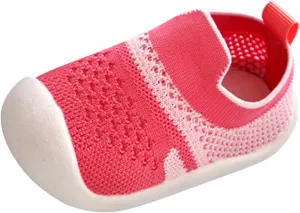 Girls Boys Leisure Shoes Mesh Soft Bottom Breathable Slip On Sport Shoes Socks Shoes Toddler 8 Shoes