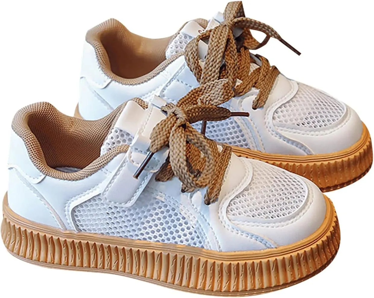 Girls' Flats Sneaker Toddler Kids Mesh Casual Sport Breathable Shoes for Little Kid Tennis Running Lace Up Shoes