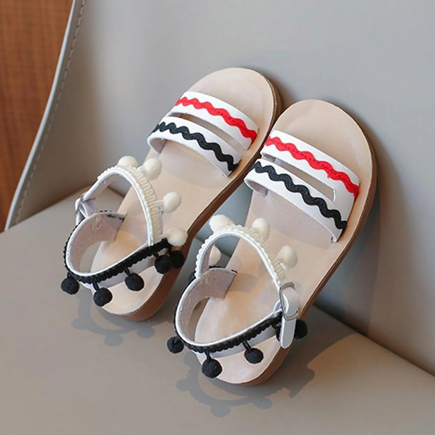 Girls Sandals Summer Soft Sole Embroidered Roman Shoes for Baby Toddler Kids Comfortable Lightweight Breathable