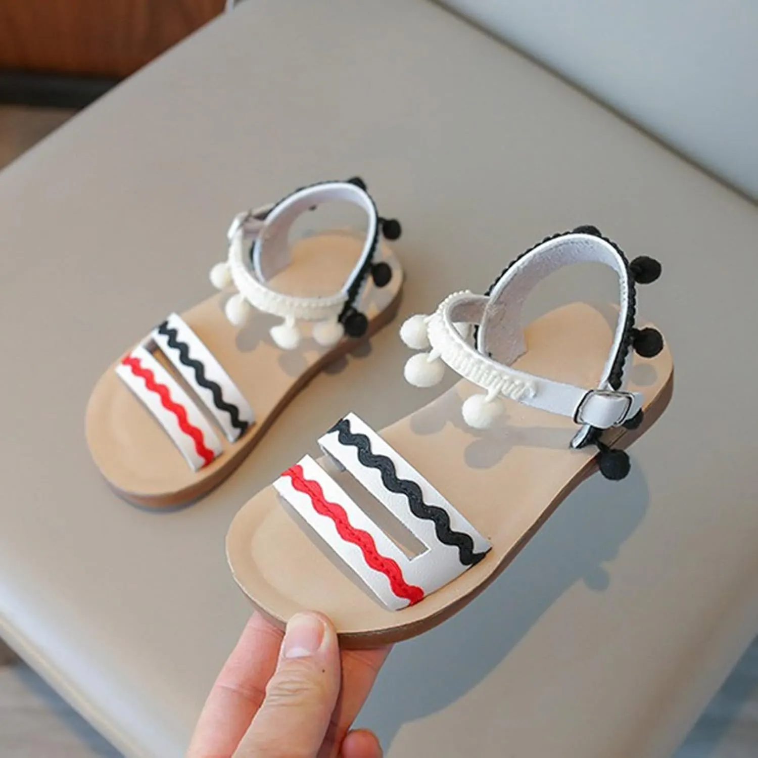 Girls Sandals Summer Soft Sole Embroidered Roman Shoes for Baby Toddler Kids Comfortable Lightweight Breathable