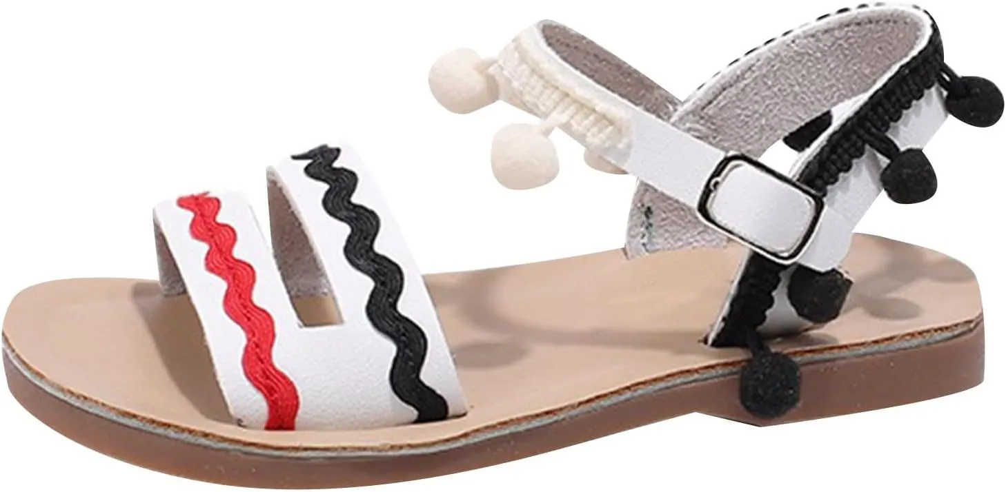 Girls Sandals Summer Soft Sole Embroidered Roman Shoes for Baby Toddler Kids Comfortable Lightweight Breathable