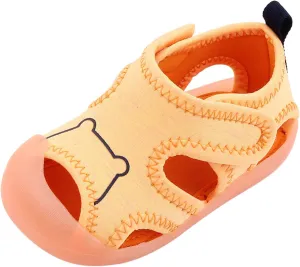 Infant Baby Girls Boys Toddler Summer Shoes Sandals Premium Soft Anti-Slip Rubber Sole Sneaker (Orange, 6 M Toddler)