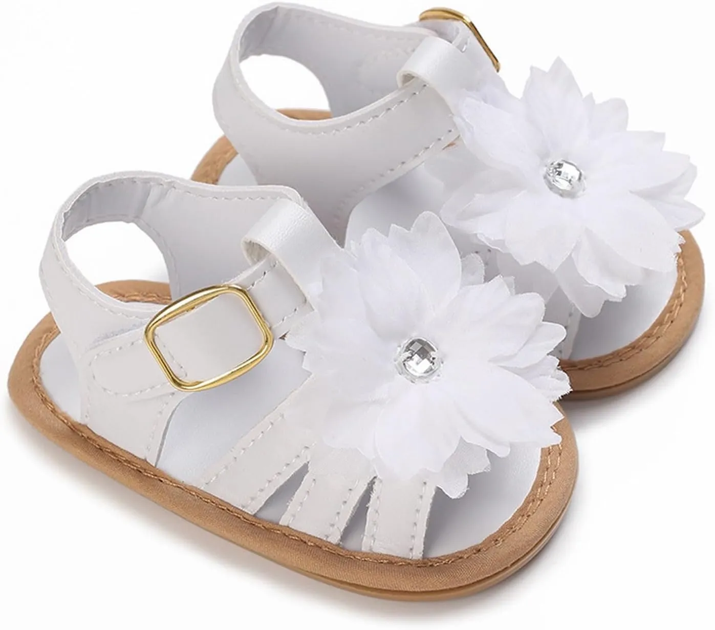 Infant Baby Girls Sandals Summer Flower Beach Soft Rubber Sole Toddler First Walking Shoes