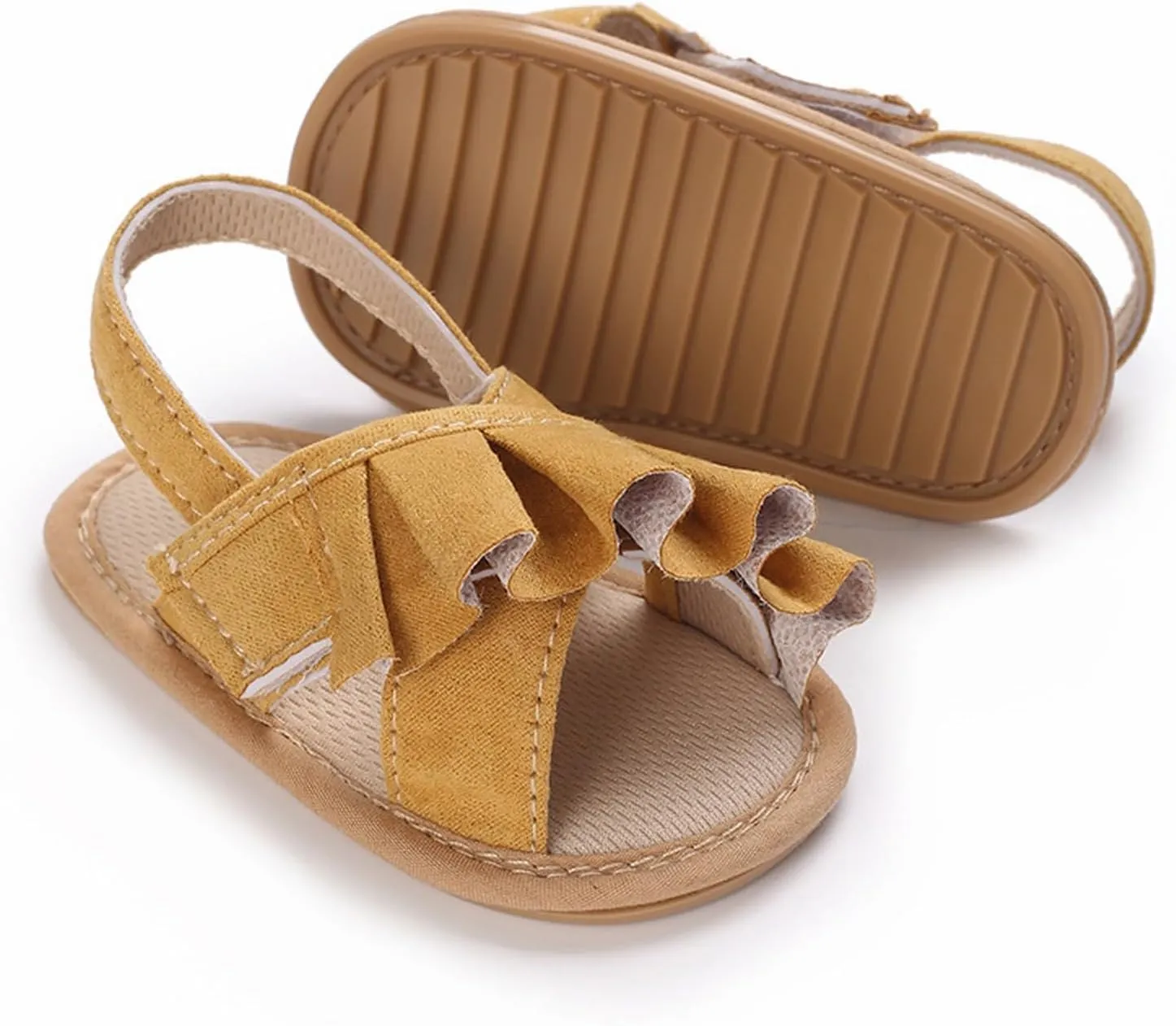 Infant Baby Girls Summer Sandals with Flower Soft Sole Newborn Toddler First Walking Shoes