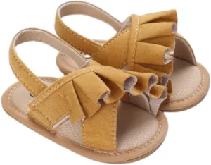 Infant Baby Girls Summer Sandals with Flower Soft Sole Newborn Toddler First Walking Shoes