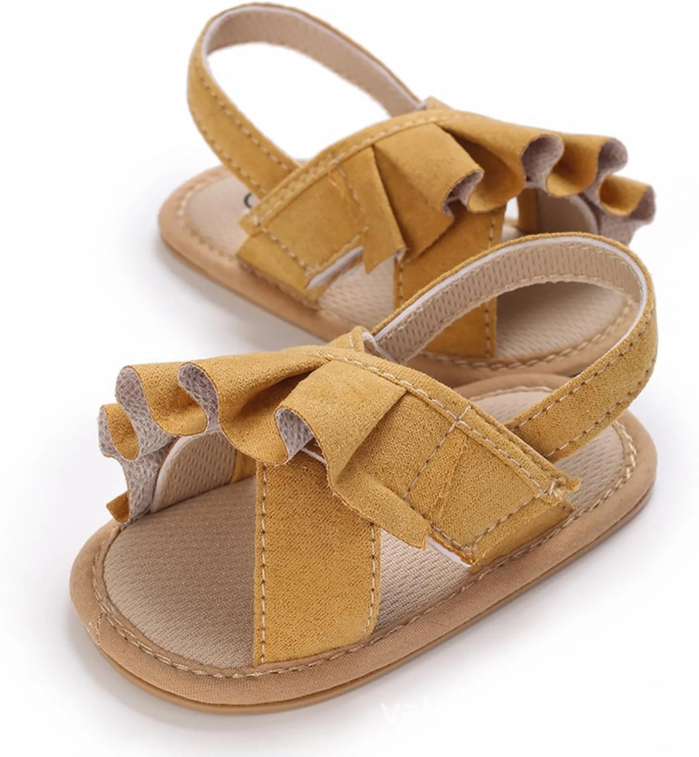 Infant Baby Girls Summer Sandals with Flower Soft Sole Newborn Toddler First Walking Shoes