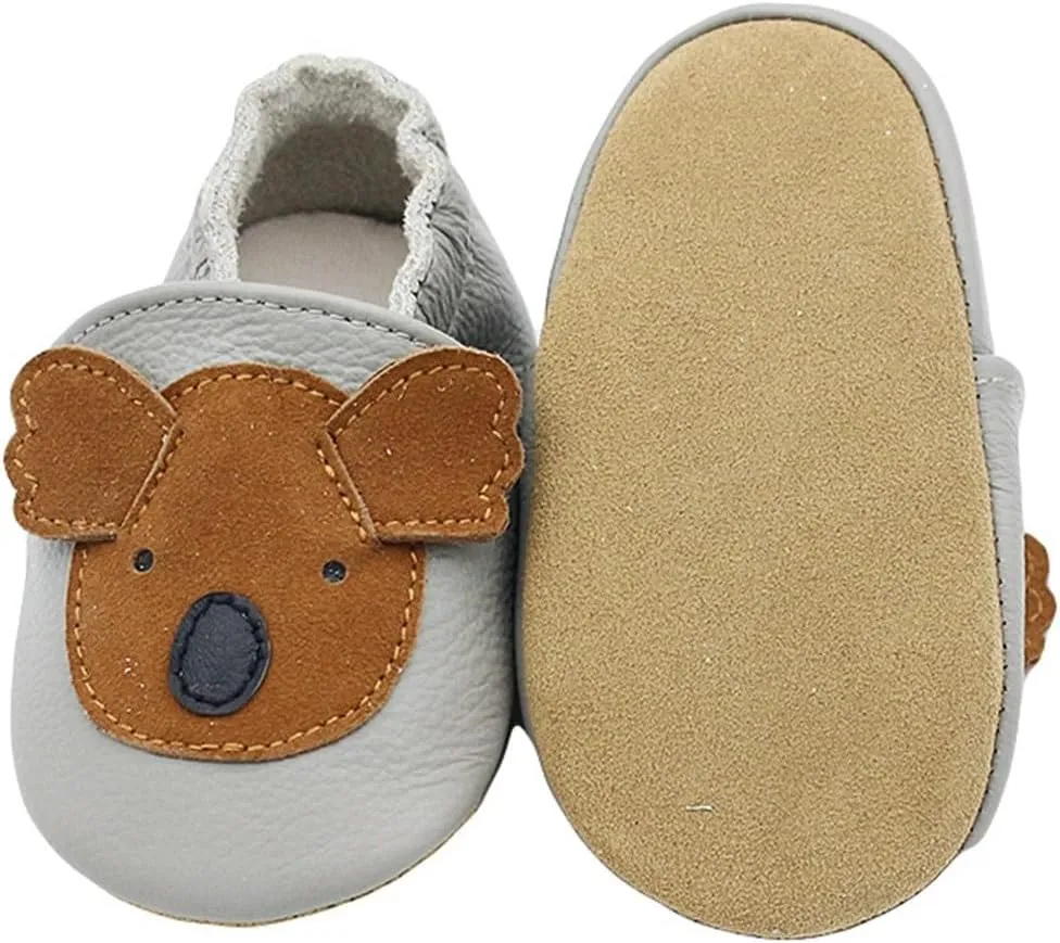 Infant Baby Soft Sole PU Leather Prewalker Shoes Infant Toddler Cute artoon Animal Slip-on Shoes Casual Slippers