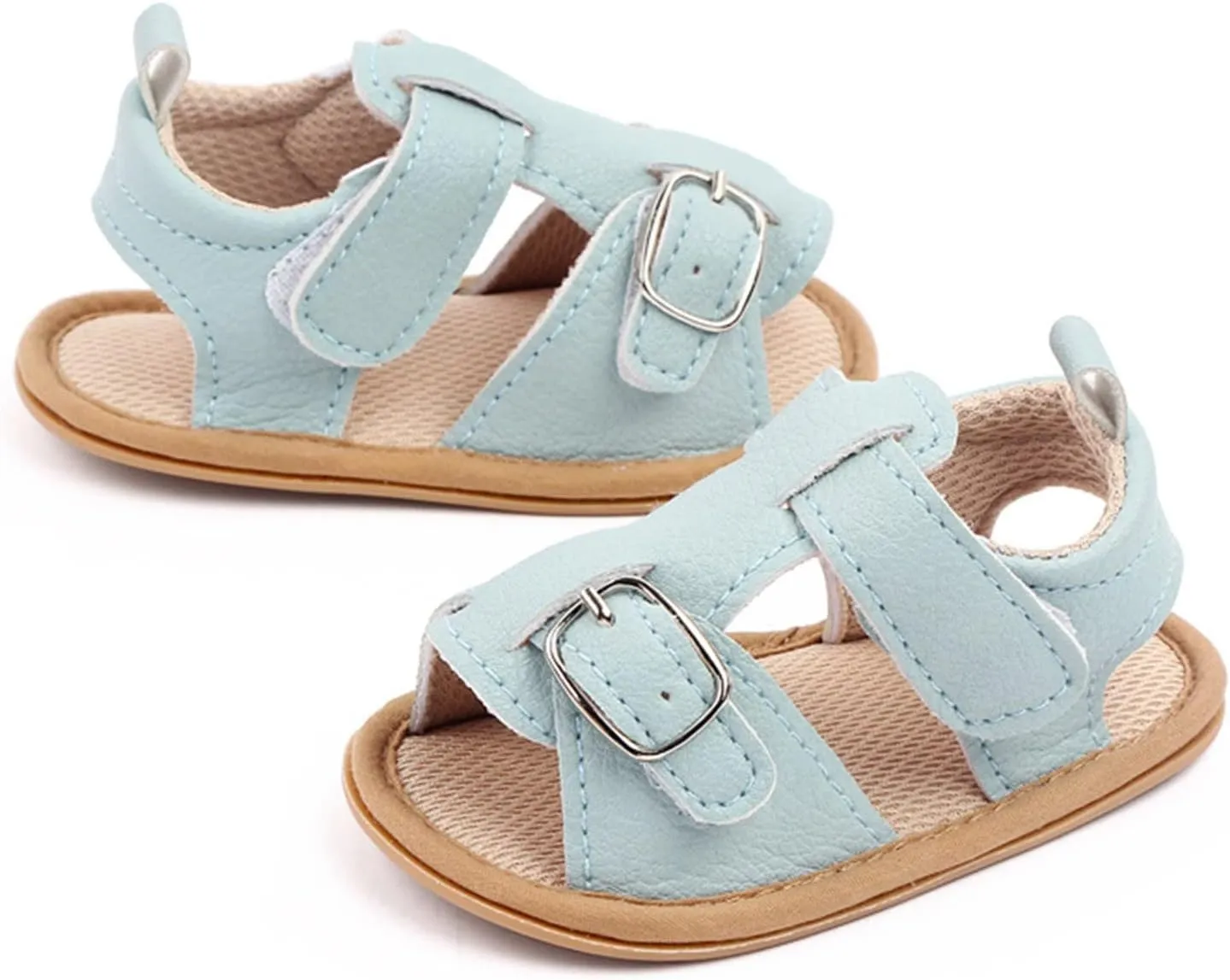 Infant Boys Girls Open Toe Solid Shoes First Walkers Shoes Summer Toddler Flat Sandals Shower Sandal Slippers