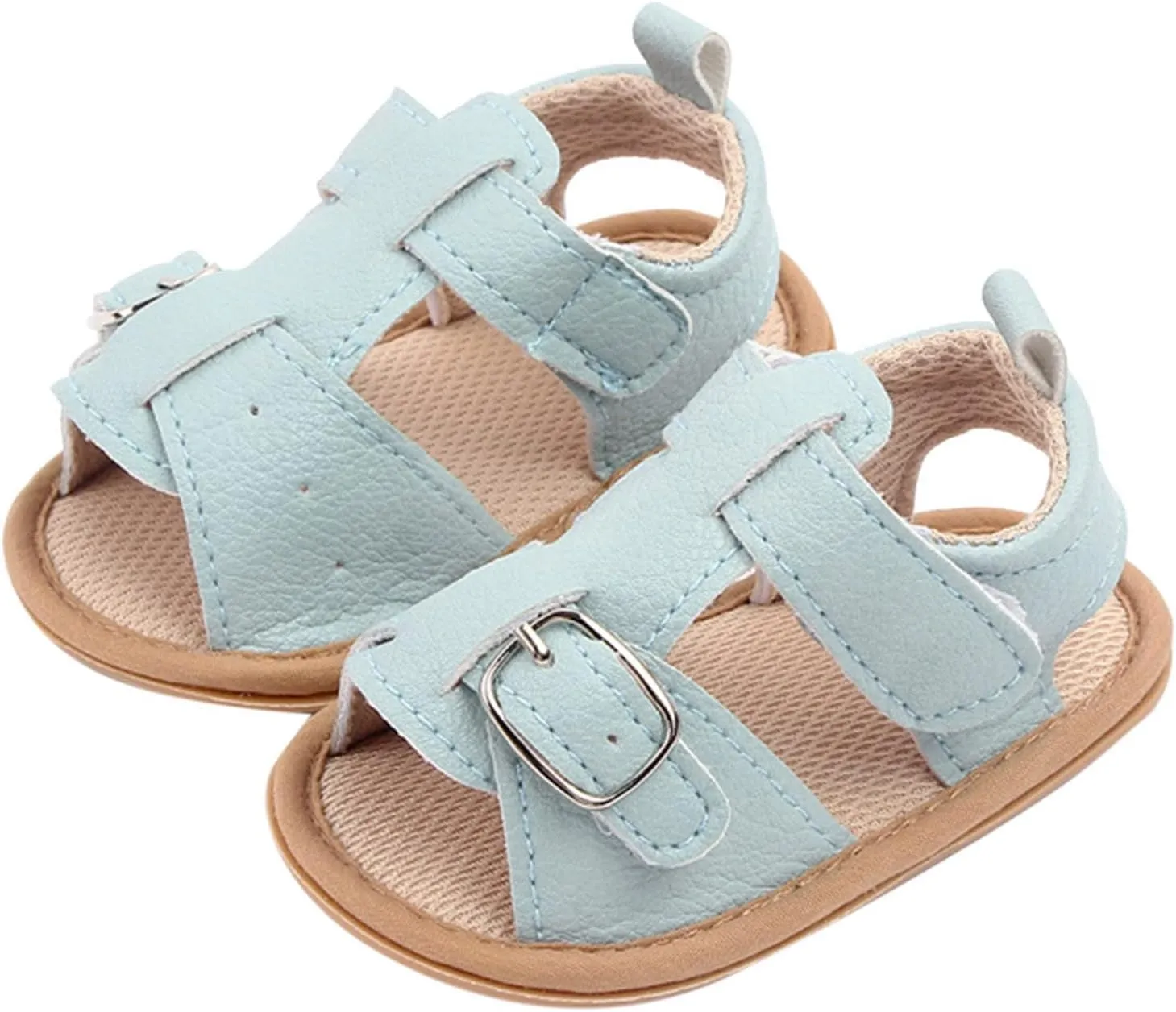 Infant Boys Girls Open Toe Solid Shoes First Walkers Shoes Summer Toddler Flat Sandals Shower Sandal Slippers