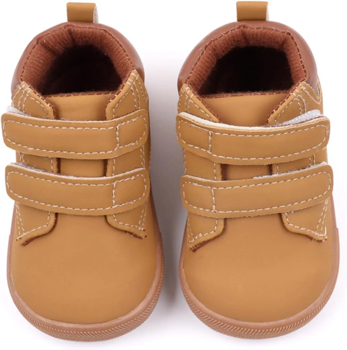 Infant Boys High-top Sneaker Cowboy Baby Brown Shoes Fashion Suede Leather Lace-Up Soft Flat Walking Ankle Boots Girl Shoes Size 2