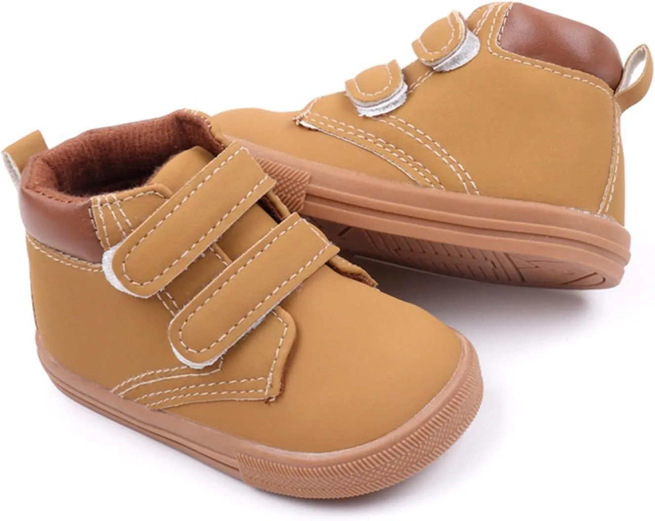 Infant Boys High-top Sneaker Cowboy Baby Brown Shoes Fashion Suede Leather Lace-Up Soft Flat Walking Ankle Boots Girl Shoes Size 2