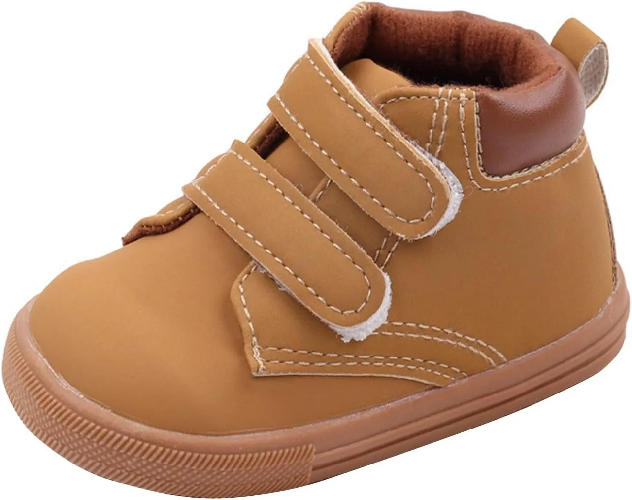 Infant Boys High-top Sneaker Cowboy Baby Brown Shoes Fashion Suede Leather Lace-Up Soft Flat Walking Ankle Boots Girl Shoes Size 2