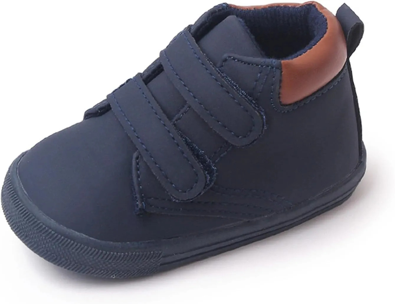 Infant Boys High-top Sneaker Cowboy Baby Brown Shoes Fashion Suede Leather Lace-Up Soft Flat Walking Ankle Boots