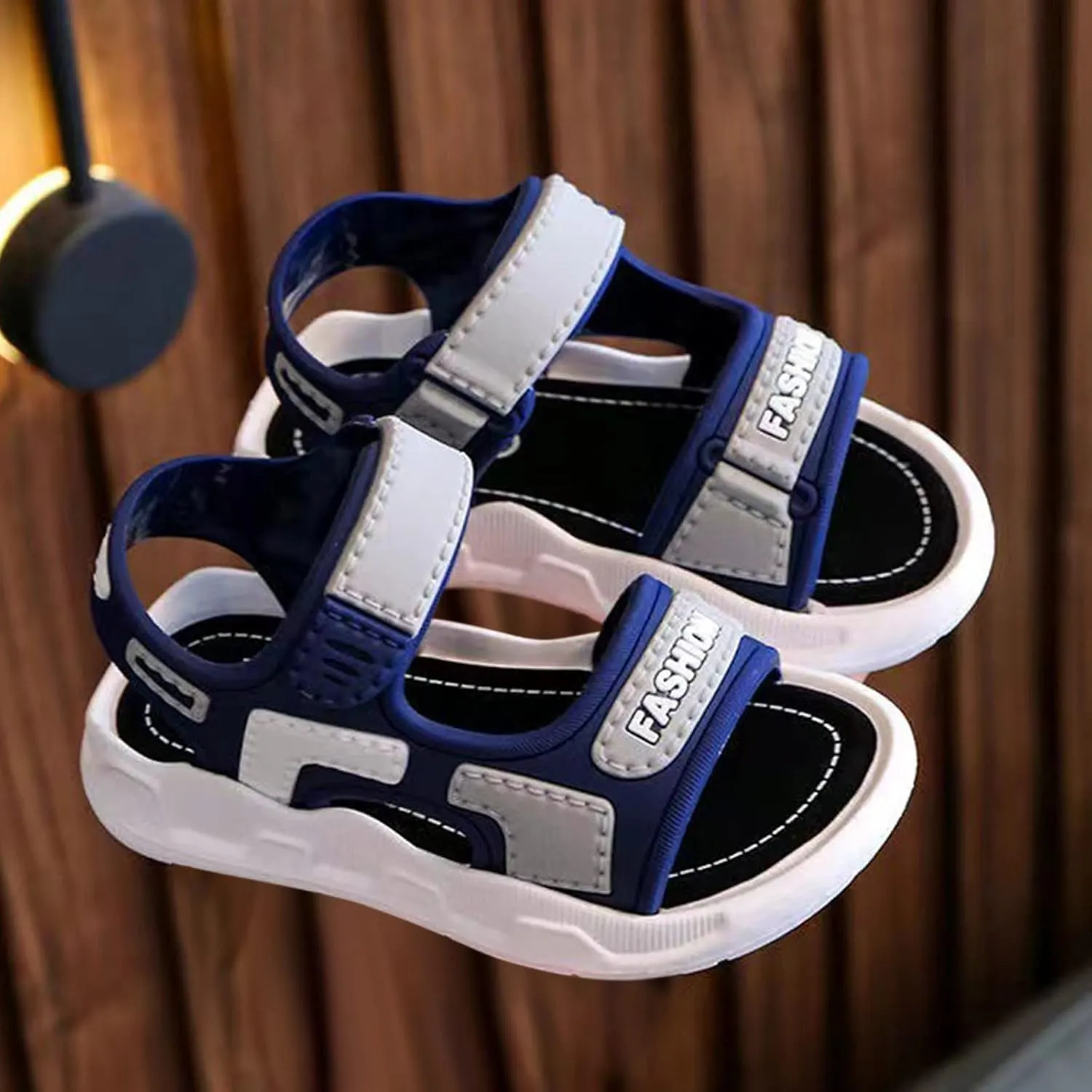 Infant Shoes Home Slippers for Children Kids Cartoon Soft Sole in Summer Comfortable Boys Sandals (Blue, 4-4.5 Years)