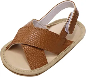 Infant Toddler Baby Girls Boys Shoes Sandals First Walkers Prewalkers Soft Sole Flat Shoes Fashion (Brown, 6 Toddler)