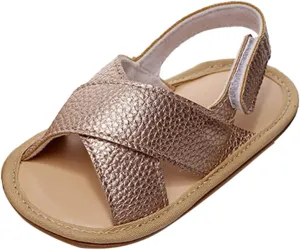 Infant Toddler Baby Girls Boys Shoes Sandals First Walkers Prewalkers Soft Sole Flat Shoes Fashion (Gold, 5 Toddler)