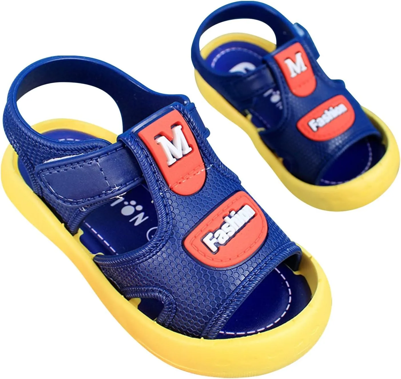 Infant Toddler Baby Girls Boys Shoes Sandals Outdoor First Walkers Soft Anti-Slip Sole Flat Shoes (Blue, 8.5 Toddler)