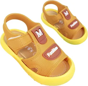 Infant Toddler Baby Girls Boys Shoes Sandals Outdoor First Walkers Soft Anti-Slip Sole Flat Shoes (Yellow, 6.5 Infant)