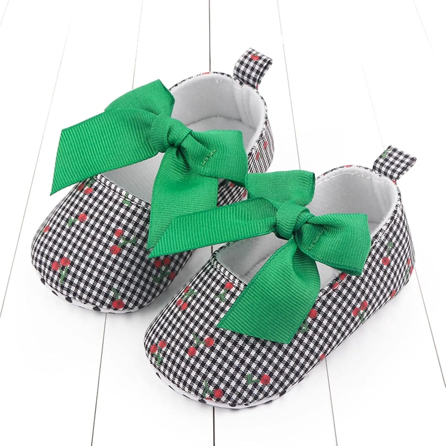 Infant Toddler Shoes Soft Sole Cute Bow Plaid Fruit Print Toddler Shoes Infant Size 4 Shoes Girls