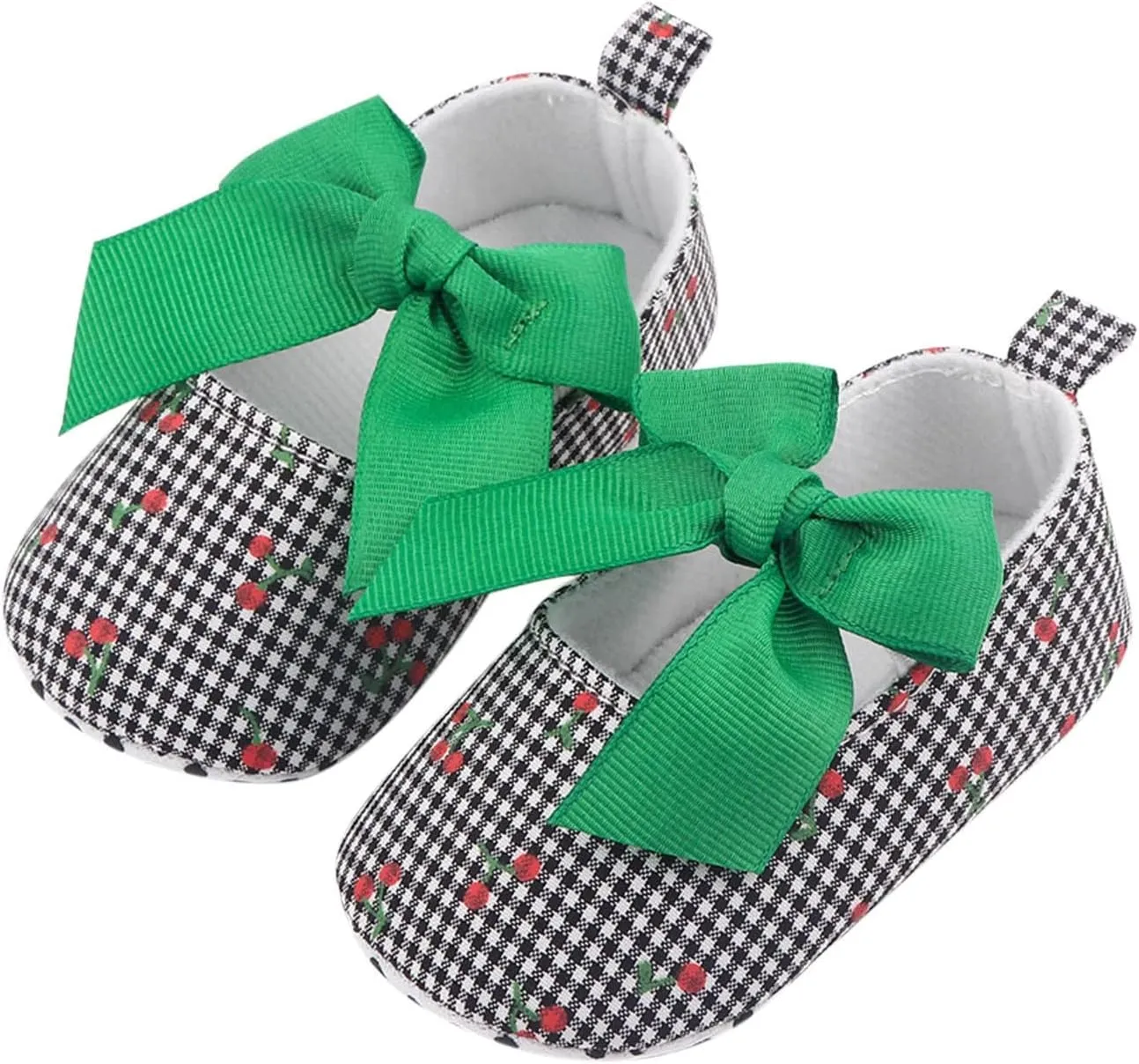 Infant Toddler Shoes Soft Sole Cute Bow Plaid Fruit Print Toddler Shoes Infant Size 4 Shoes Girls