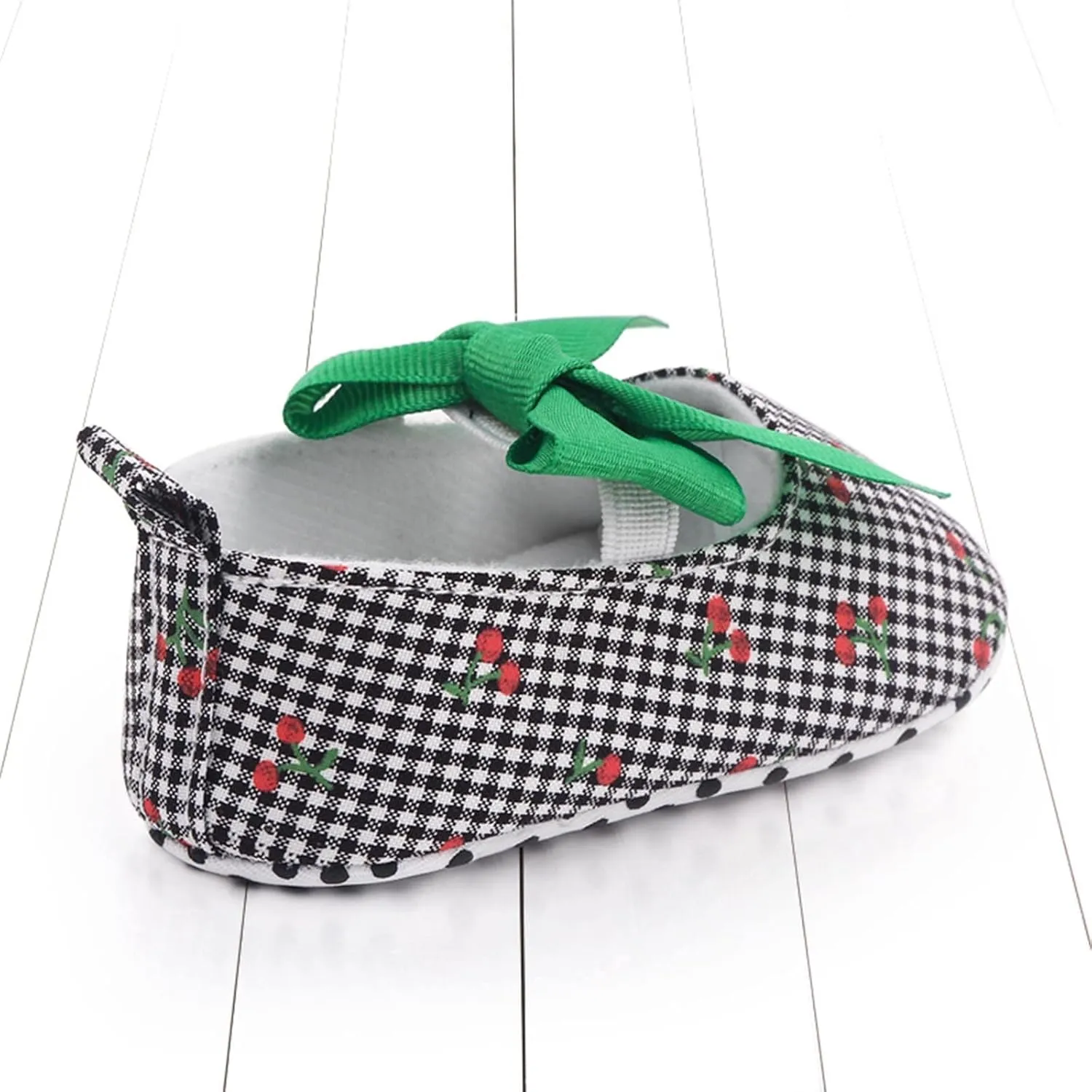 Infant Toddler Shoes Soft Sole Cute Bow Plaid Fruit Print Toddler Shoes Infant Size 4 Shoes Girls