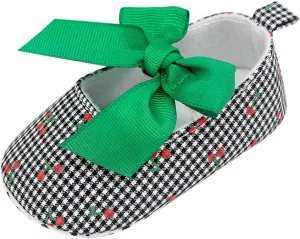 Infant Toddler Shoes Soft Sole Cute Bow Plaid Fruit Print Toddler Shoes Infant Size 4 Shoes Girls