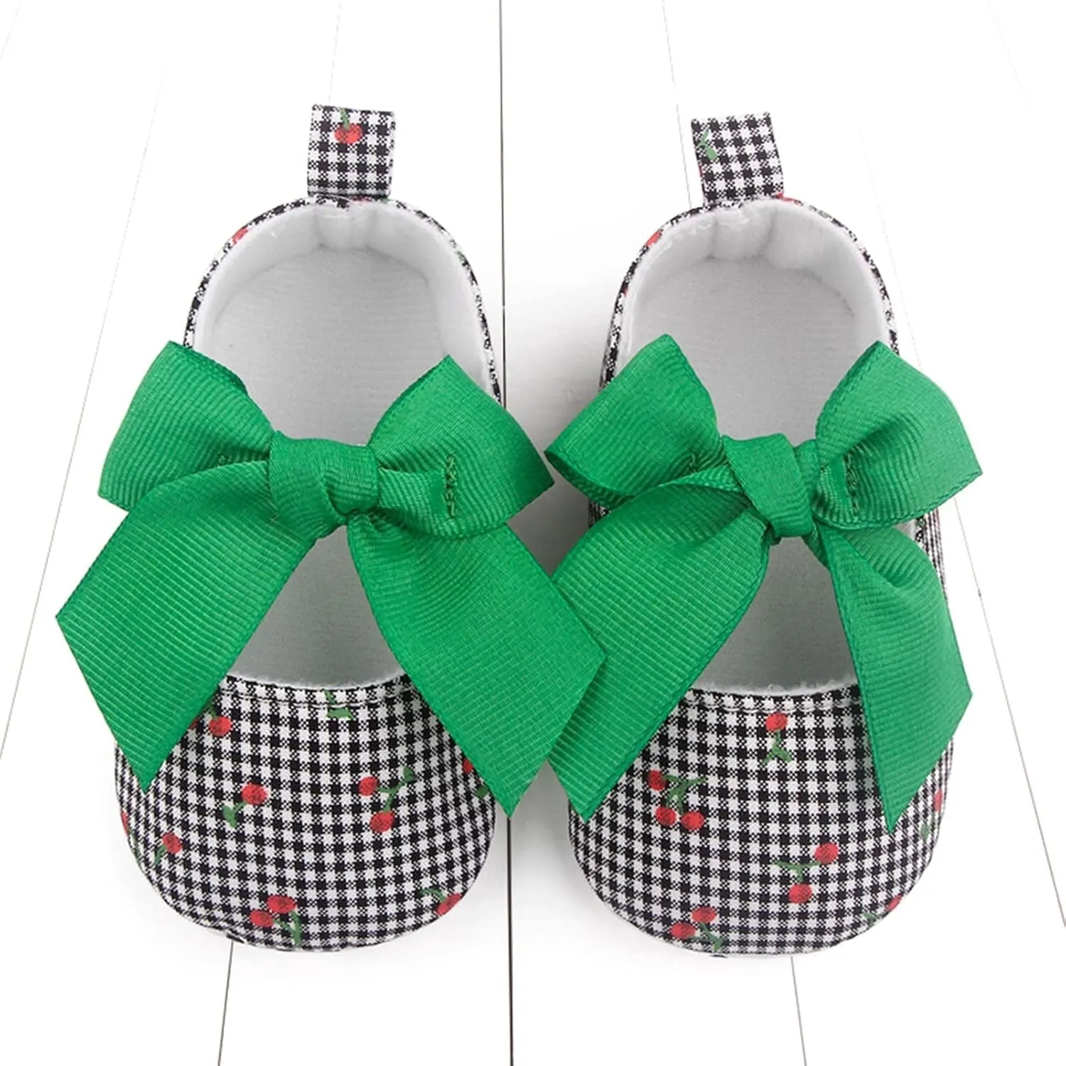 Infant Toddler Shoes Soft Sole Cute Bow Plaid Fruit Print Toddler Shoes Infant Size 4 Shoes Girls