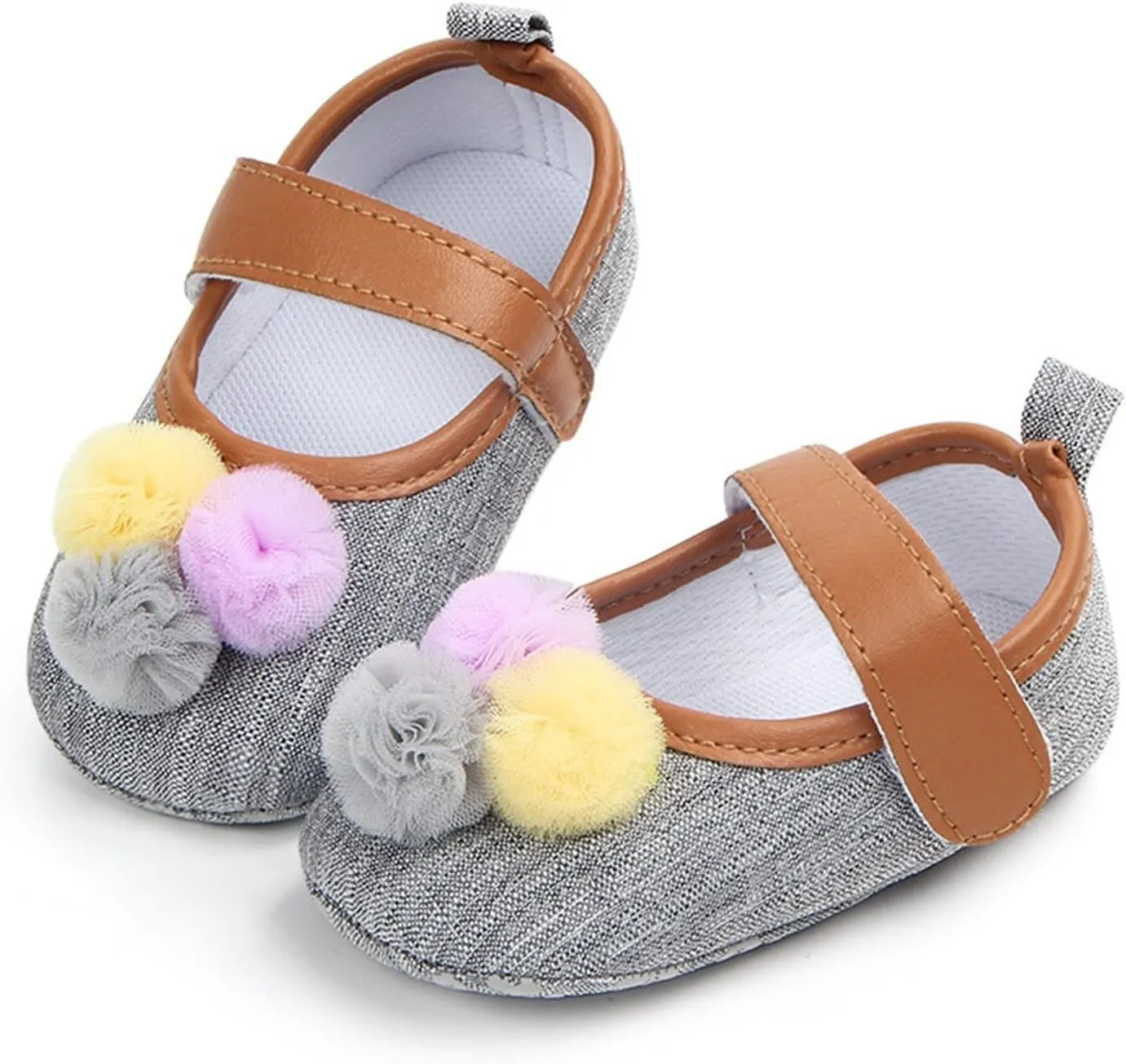 Infant Toddler Shoes Soft Sole Toddler Shoes Ball Hook Loop Breathable Princess Shoes Toddler Indoor Shoe