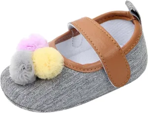 Infant Toddler Shoes Soft Sole Toddler Shoes Ball Hook Loop Breathable Princess Shoes Toddler Indoor Shoe