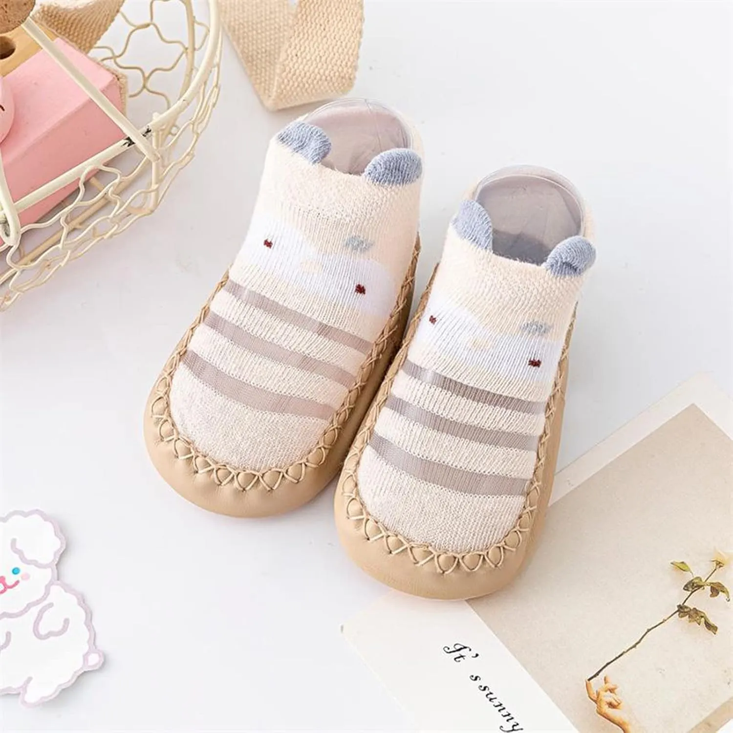 Infant Toddler Shoes Soft Sole Toddler Shoes Bow Glitter Sequins Non Slip Breathable Shoe Tying Practice for Kids (Khaki, 12 Infant)