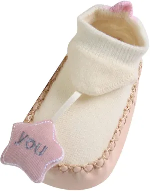 Infant Toddler Shoes Soft Sole Toddler Shoes Star Decoration Non Slip Breathable Socks Toddler Jelly (Beige, 12 Months)