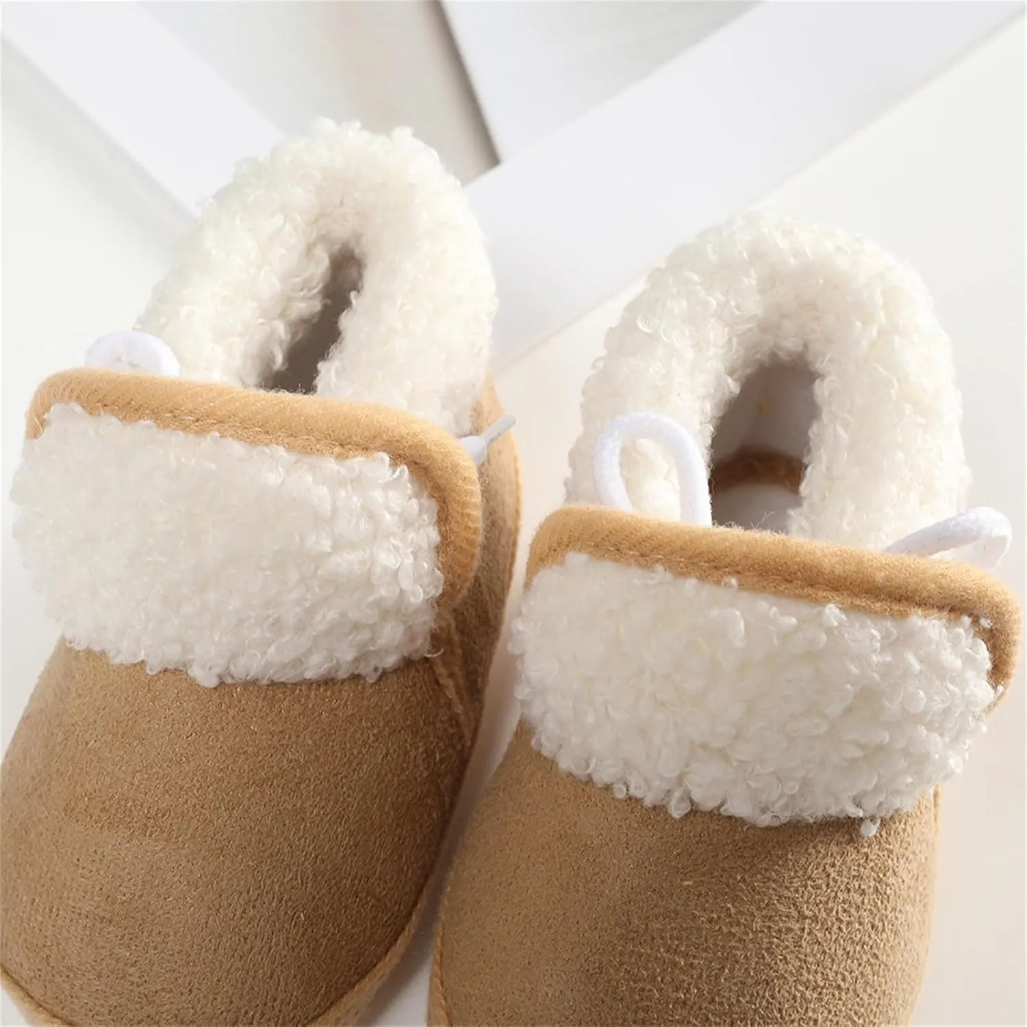 Infant Unisex Warm Fr Lined Soft Boots Baby Winter Ankle Non-Slip Rubber Texture Sole Toddler Winter Snow Shoes