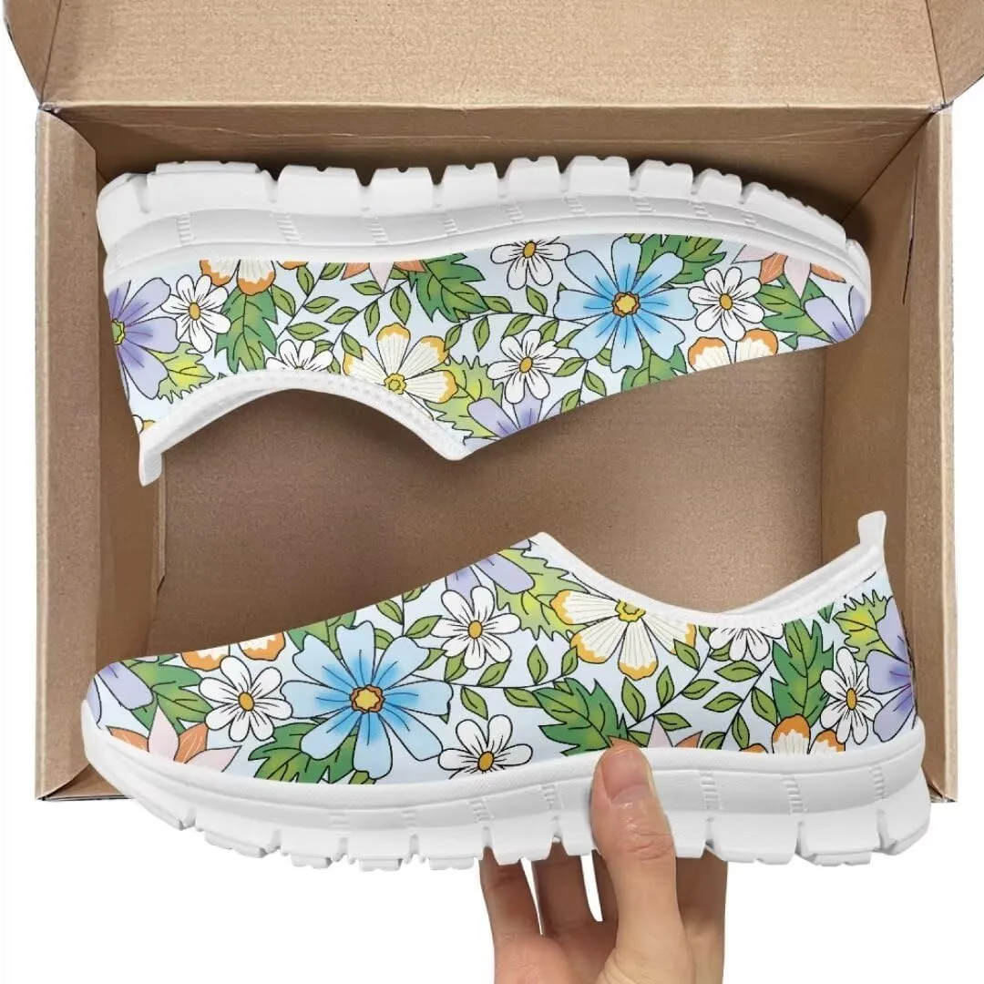Jeiento Breathable Mesh Walking Shoes for Women Slip-On Loafers Outdoor Running Sneaker Comfort Footwear Trainers Mesh Shoes Walking Flat Shoes