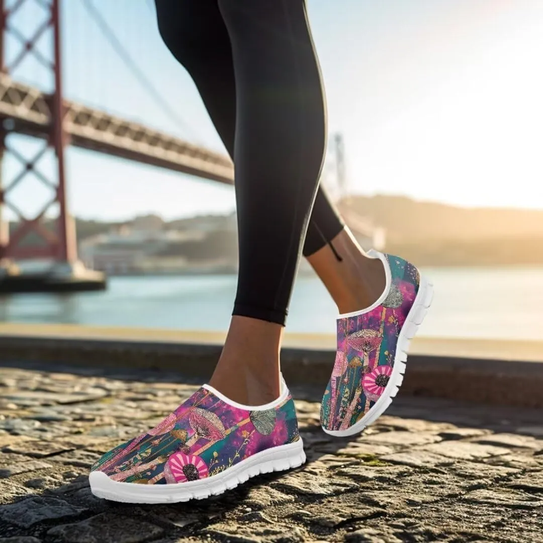 Jeiento Fashion Sneakers for Women Athletic Running Shoes Breathable Mesh Gym Sports Shoes Walking Shoes Outdoor Comfort Footwear Trainers Mesh Shoes