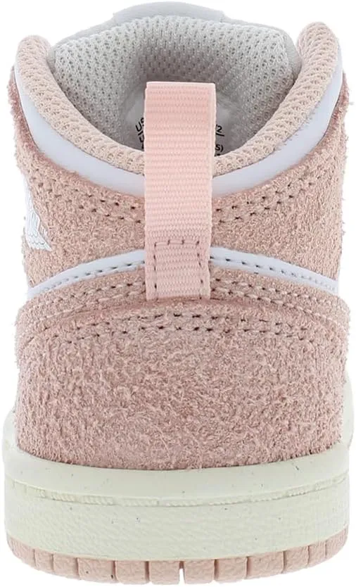 Jordan 1 Mid SE Baby/Toddler Shoes (FN7537-161) (FN7537-161, White/Legend Pink-SAIL)