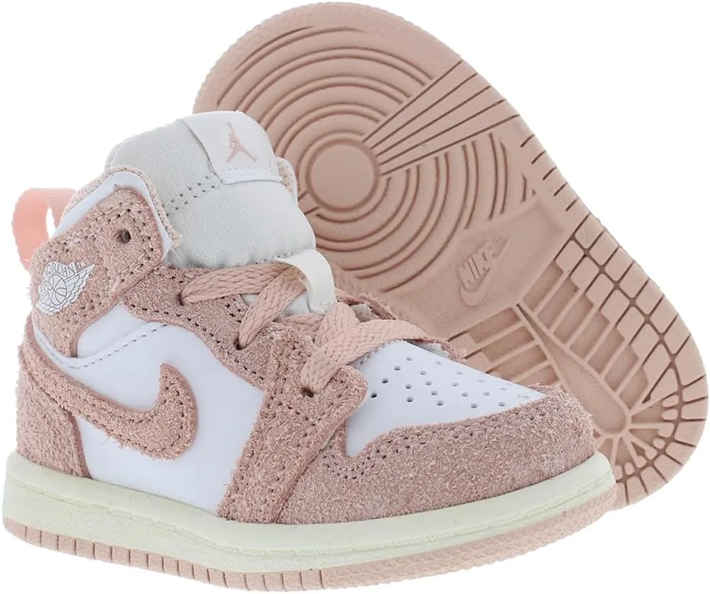 Jordan 1 Mid SE Baby/Toddler Shoes (FN7537-161) (FN7537-161, White/Legend Pink-SAIL)