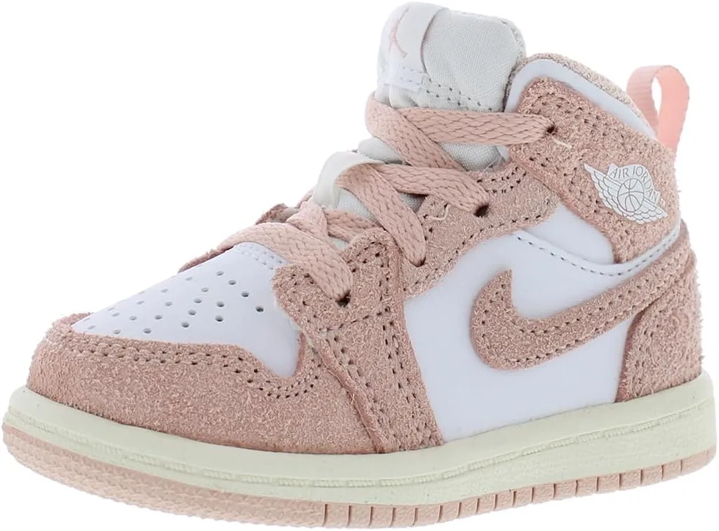 Jordan 1 Mid SE Baby/Toddler Shoes (FN7537-161) (FN7537-161, White/Legend Pink-SAIL)