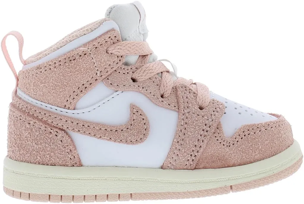Jordan 1 Mid SE Baby/Toddler Shoes (FN7537-161) (FN7537-161, White/Legend Pink-SAIL)