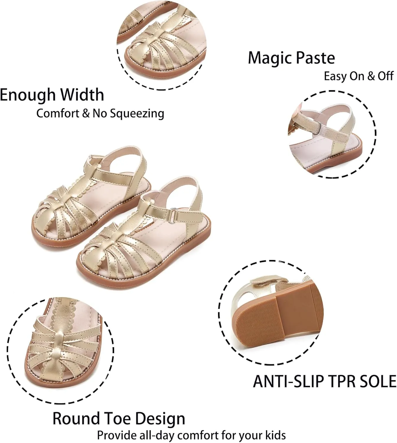 Kiderence Toddler Girls Sandals Little Girls Kids Summer Shoes Toddler Sandals