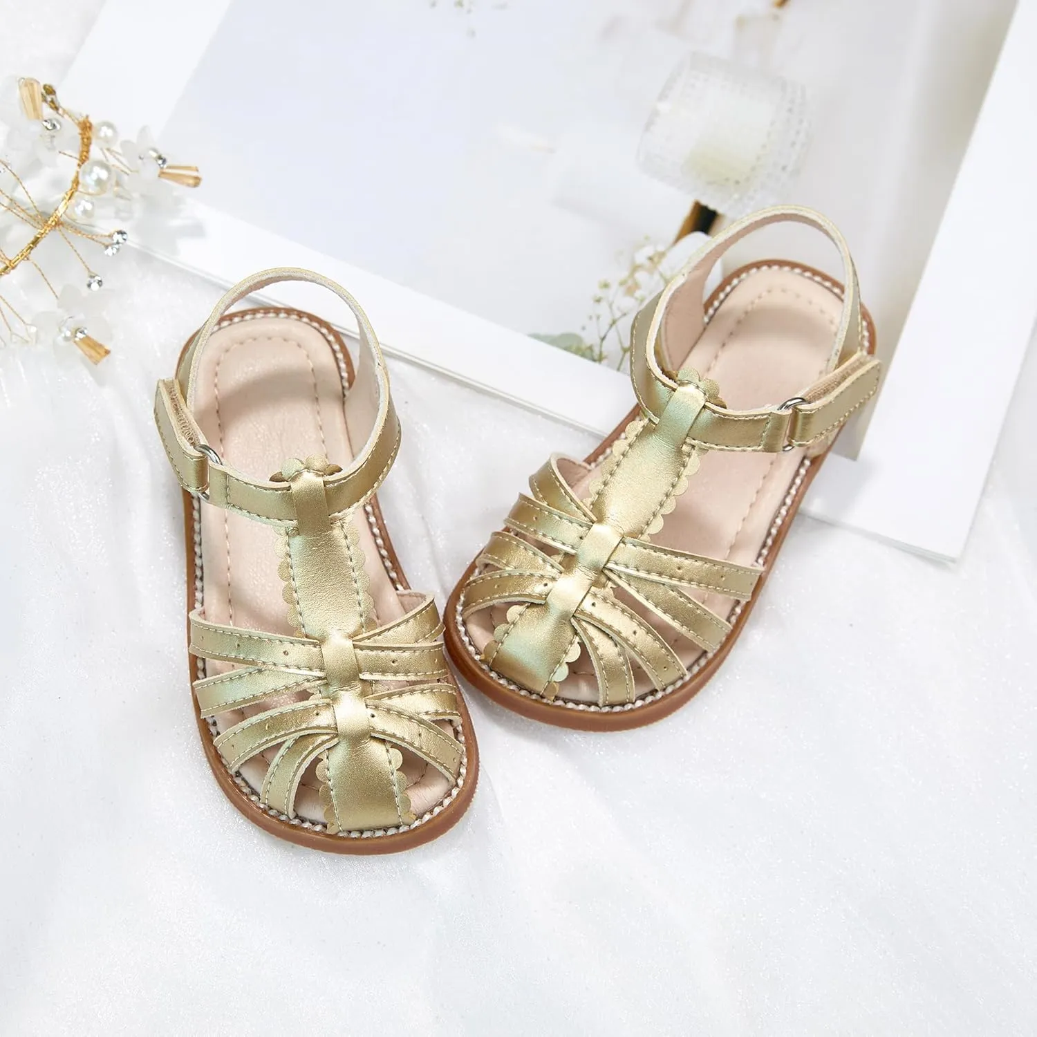 Kiderence Toddler Girls Sandals Little Girls Kids Summer Shoes Toddler Sandals