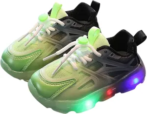 Kids Athletic Shoes Children's Sneakers Color Gradient LED Light Shoes Dad Shoes Lace Up Soft Soles Kids Girls Shoes