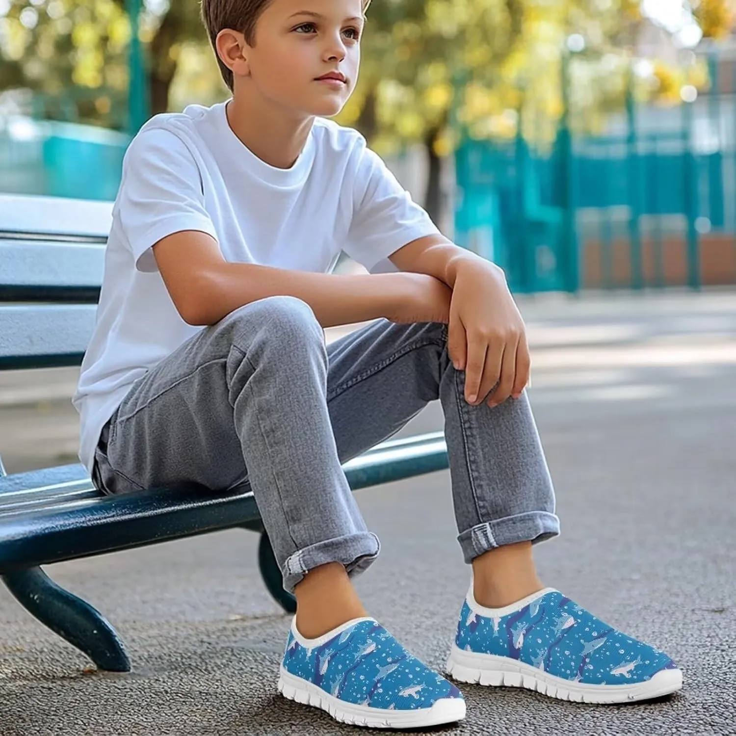 Kids Boys Girls Wide Barefoot Shoes Lightweight Slip-On Baby First Walker Sneakers Soft Anti-Slip Shoe for Party Size 11-15 White Sole